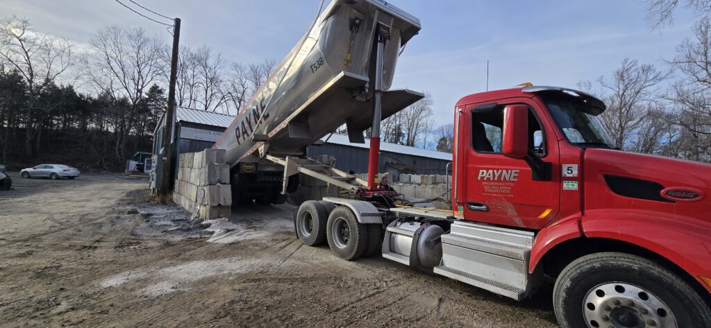 trailer delivering salt