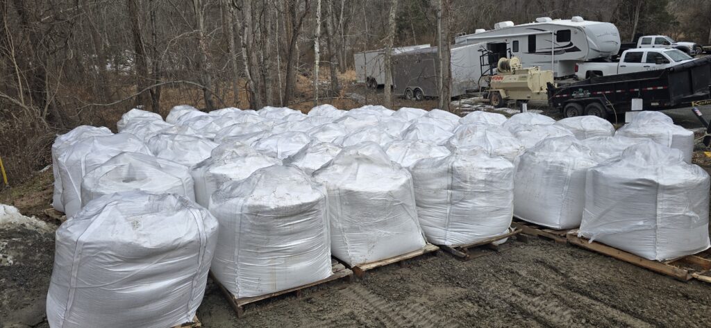 rows of bags of salt